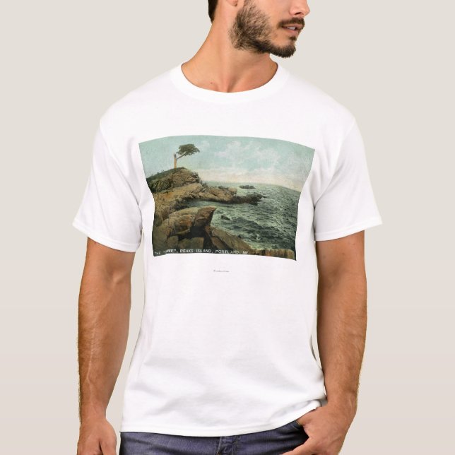 View of Peaks Island and the Pair Tree T-Shirt (Front)