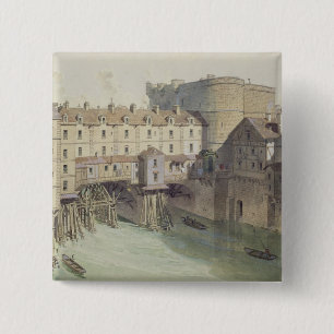 View of Petit Chatelet and the Petit Pont 2 Inch Square Button