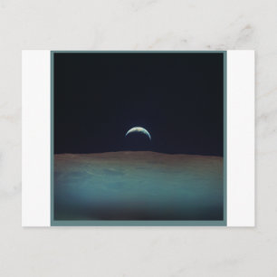 View of planet earth from the moon postcard