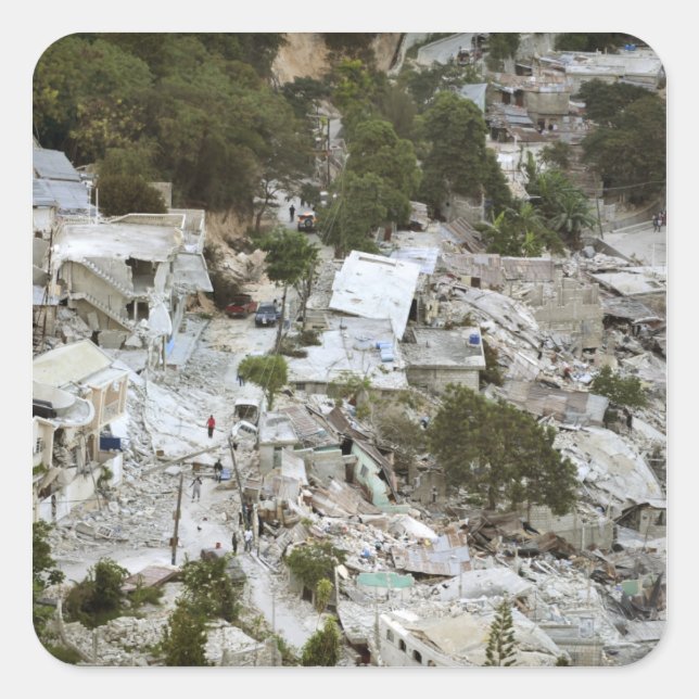 View of Port-au-Prince, Haiti Square Sticker (Front)