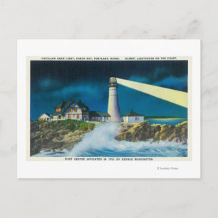 View of Portland Head Lighthouse on Casco Bay Postcard