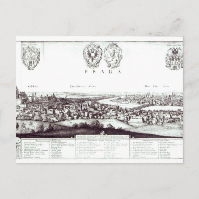 View of Prague, 1649 Postcard (Front)