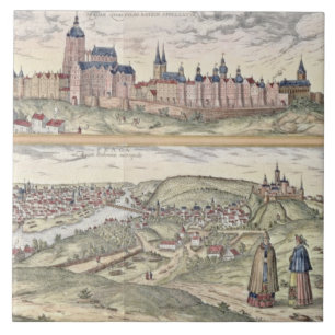 View of Prague showing (above) the Imperial Palace Tile