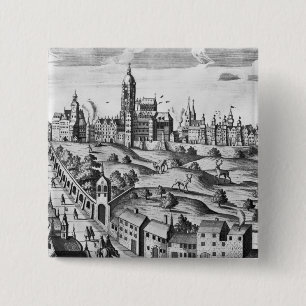 View of Prague showing the Imperial Palace and the 2 Inch Square Button