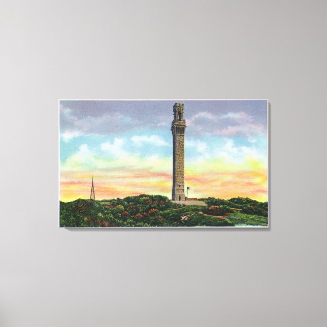 View of Provincetown Pilgrim Memorial Monument Canvas Print (Front)