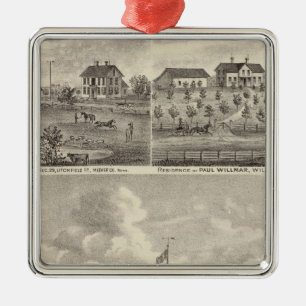View of Public Park and Residence in Minnesota Metal Ornament