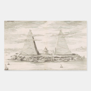View of pyramids near the tomb of Egyptian Kings Sticker