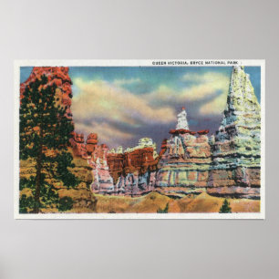 View of Queen Victoria Rock Formation Poster