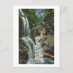 View of Rainbow Falls and Bridge Postcard