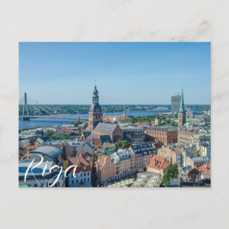 View of Riga city center from above Postcard