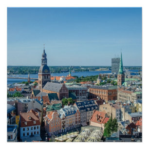 View of Riga city center from above Poster