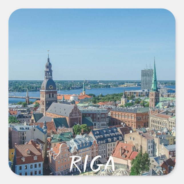 View of Riga city center from above Square Sticker (Front)