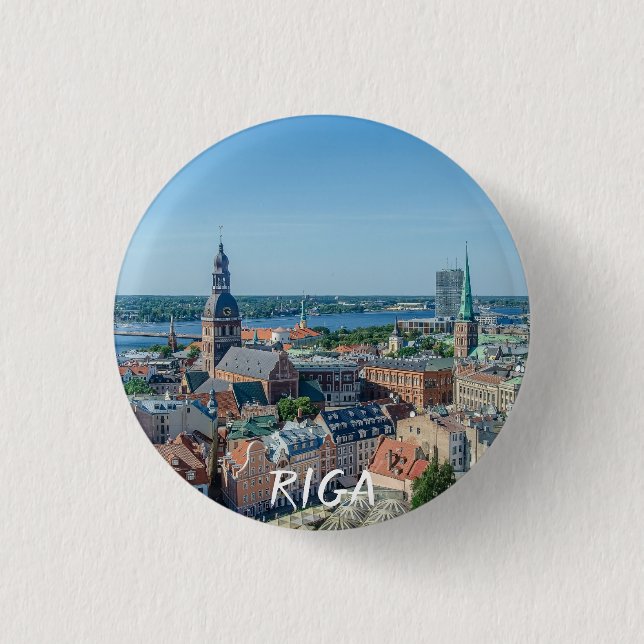 View of Riga city centre from above 1 Inch Round Button (Front)
