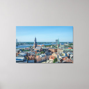 View of Riga city centre from above Canvas Print