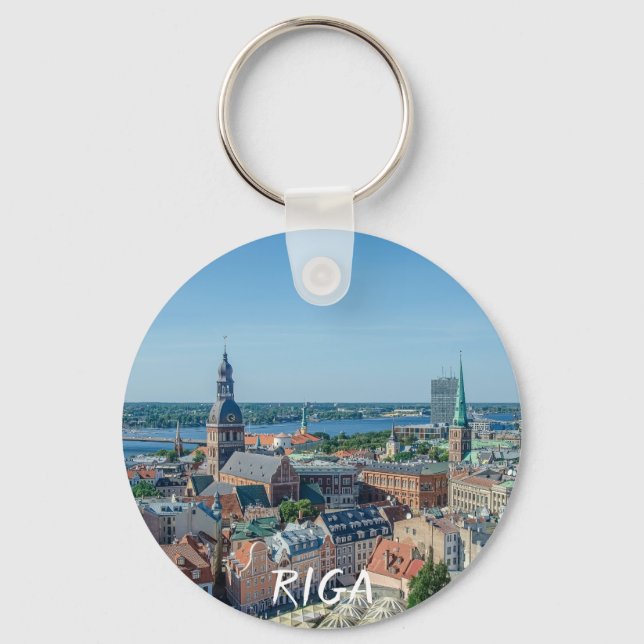 View of Riga city centre from above Keychain (Front)