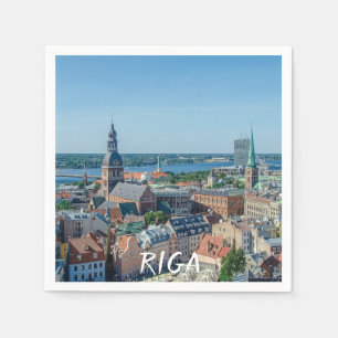 View of Riga city centre from above Napkin