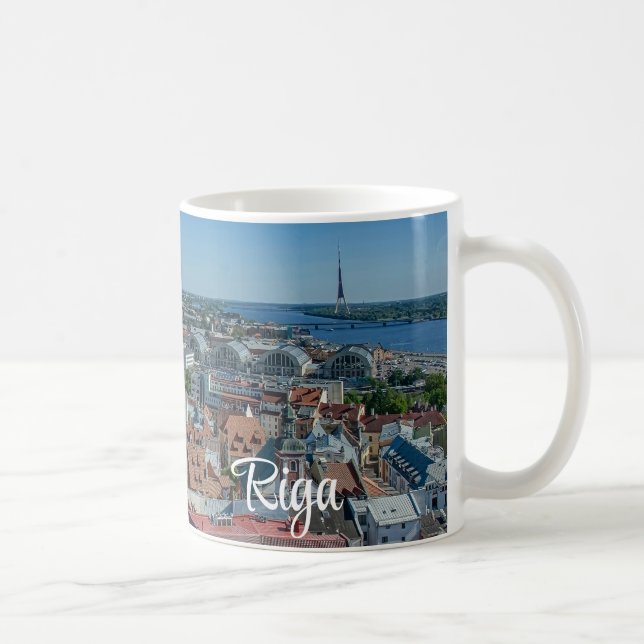 View of Riga old town from above Coffee Mug (Right)