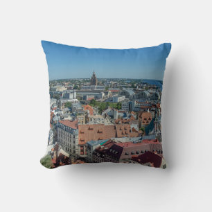 View of Riga old town from above Throw Pillow