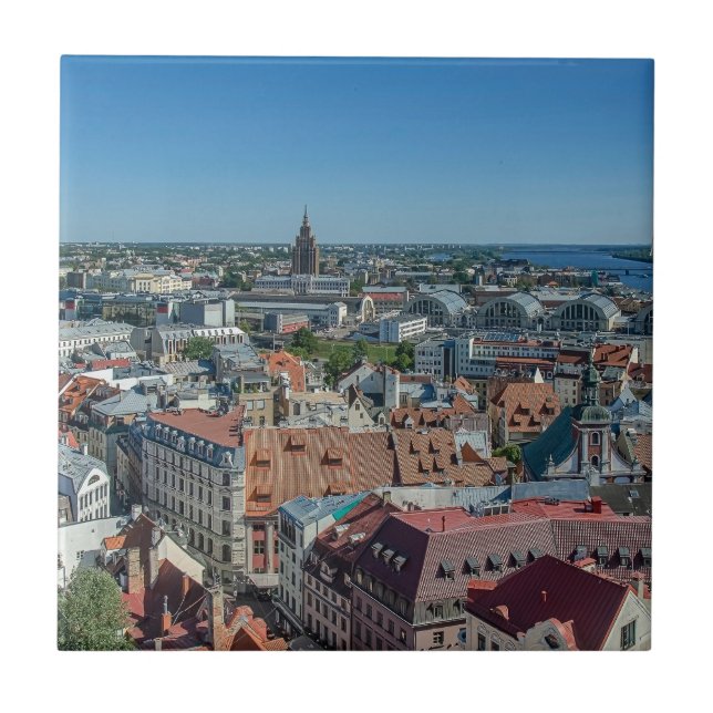 View of Riga old town from above Tile (Front)