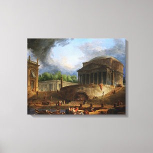 View of Ripetta by Hubert Robert Canvas Print