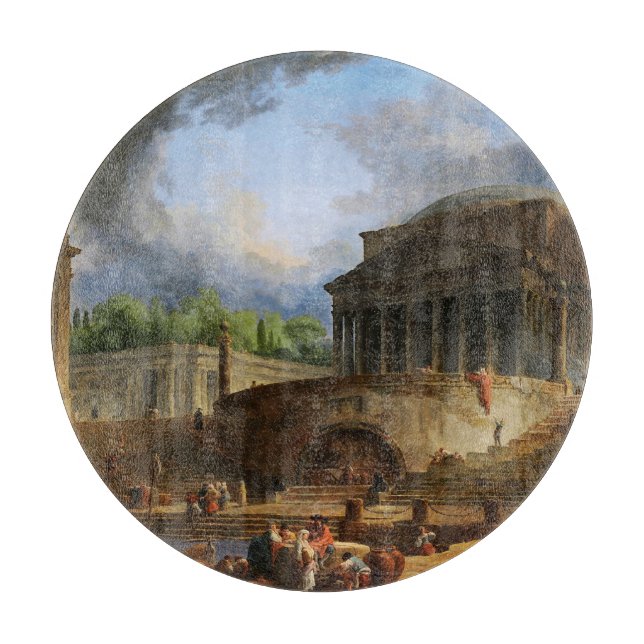 View of Ripetta by Hubert Robert Cutting Board (Front)