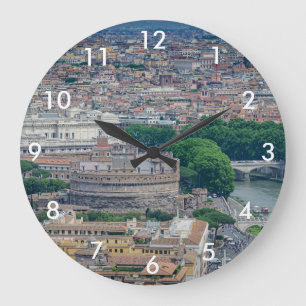 View of Rome historic city center from above Large Clock