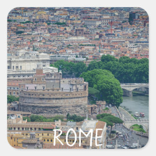 View of Rome historic city center from above Square Sticker