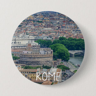 View of Rome historic city centre from above 3 Inch Round Button