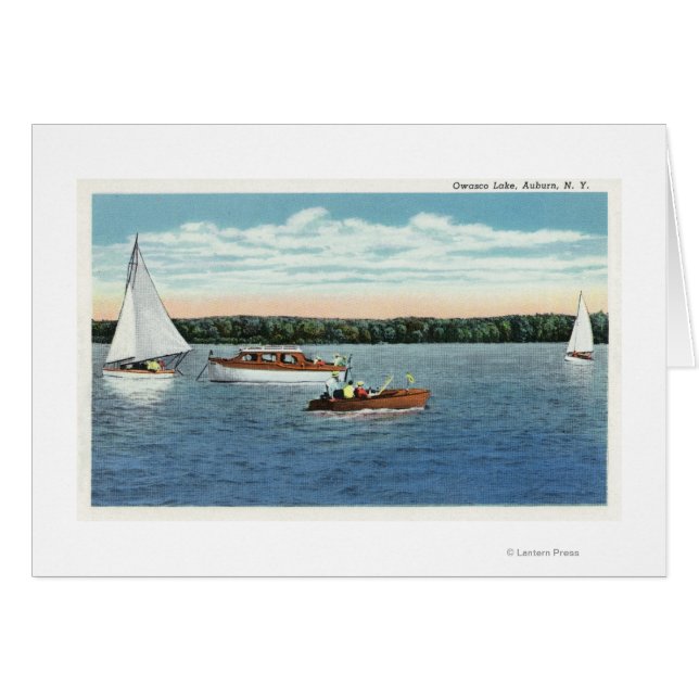 View of Sail and Motor Boats on Owasco Lake (Front Horizontal)