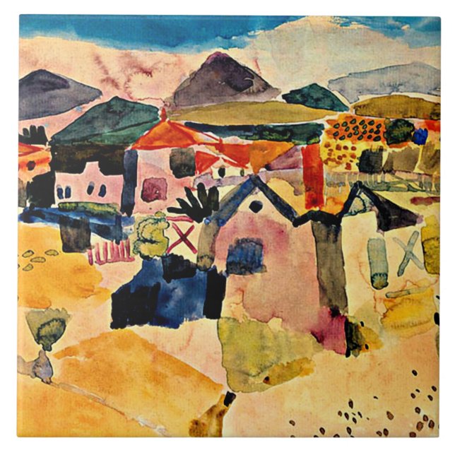 View of Saint Germain, Paul Klee, Tile (Front)