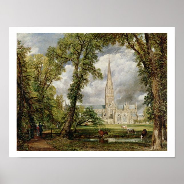 View of Salisbury Cathedral from the Bishop's Grou Poster (Front)