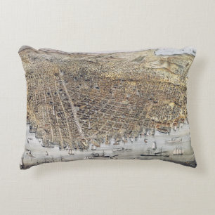 View Of San Francisco, 1878 Decorative Pillow
