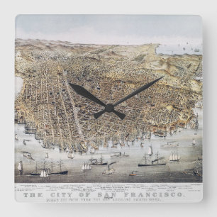View Of San Francisco, 1878 Square Wall Clock