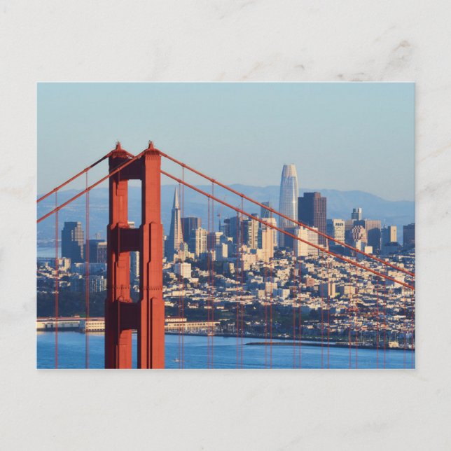 View of San Francisco Through Golden Gate Bridge Postcard (Front)