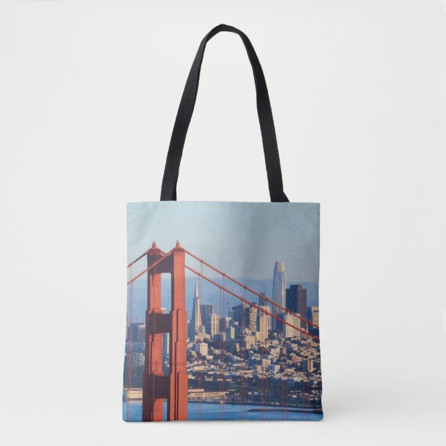 View of San Francisco Through Golden Gate Bridge Tote Bag (Front)