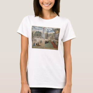 View of San Marco, and the Palazzo Ducale on fire, T-Shirt