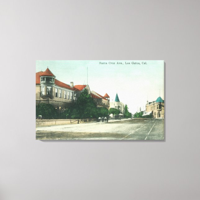 View of Santa Cruz AvenueLos Gatos, CA Canvas Print (Front)