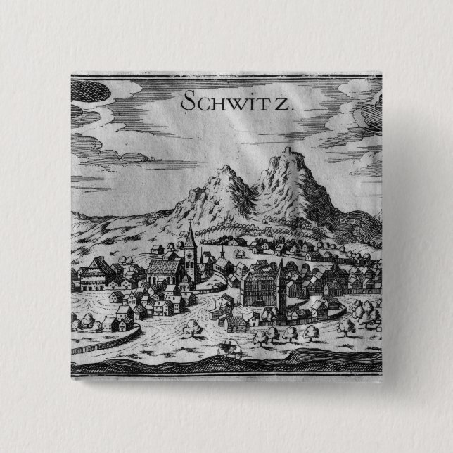 View of Schwyz 2 Inch Square Button (Front)