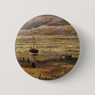 View of Sea at Scheveningen by Vincent van Gogh 2 Inch Round Button