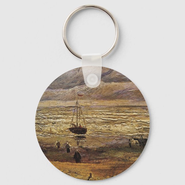 View of Sea at Scheveningen by Vincent van Gogh Keychain (Front)