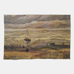 View of Sea at Scheveningen by Vincent van Gogh Kitchen Towel