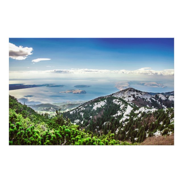 View of sea from mountains photo print (Front)