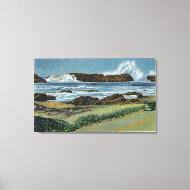 View of Seal Rock in between Waldport and Canvas Print (Front)