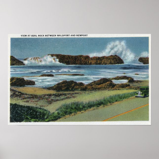 View of Seal Rock in between Waldport and Poster (Front)