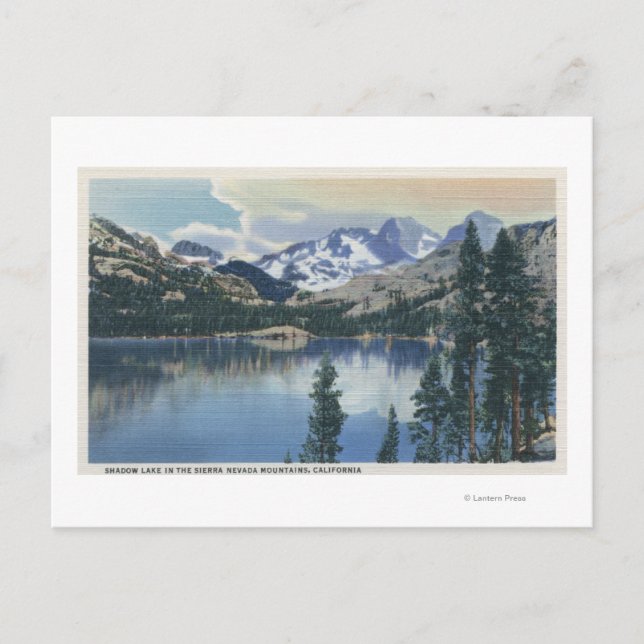 View of Shadow Lake, Sierra Nevada Mountains Postcard (Front)