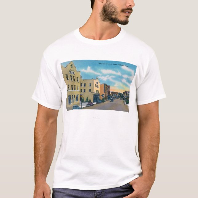 View of Sherman AvenueCoeur d'Alene, ID T-Shirt (Front)