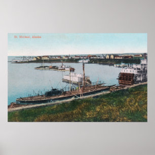 View of Ships in the DockSt. Michael, AK Poster