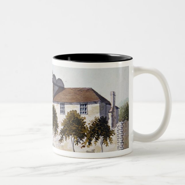 View of Sir Noel de Caron's House, 1809 Two-Tone Coffee Mug (Right)