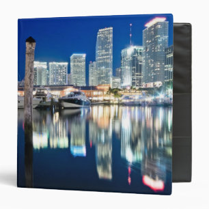 View of skyline with reflection in water, Miami Binder