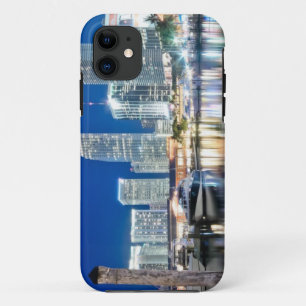 View of skyline with reflection in water, Miami iPhone 11 Case